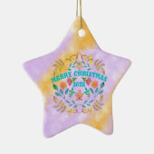 PERSONALISIERTER MERRY CHRISTMAS 20XX KERAMIK ORNAMENT (Rechts)