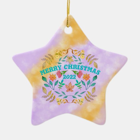 PERSONALISIERTER MERRY CHRISTMAS 20XX KERAMIK ORNAMENT (Vorne)
