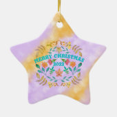 PERSONALISIERTER MERRY CHRISTMAS 20XX KERAMIK ORNAMENT (Hinten)