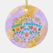 PERSONALISIERTER MERRY CHRISTMAS 20XX KERAMIK ORNAMENT (Vorne)