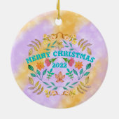 PERSONALISIERTER MERRY CHRISTMAS 20XX KERAMIK ORNAMENT (Hinten)