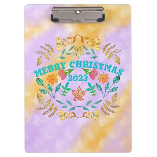 PERSONALISIERTER MERRY CHRISTMAS 20XX KLEMMBRETT (Vorderseite)