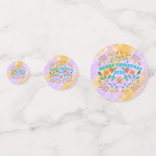 PERSONALISIERTER MERRY CHRISTMAS 20XX KONFETTI (Rückseiten)