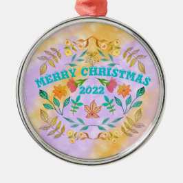 PERSONALISIERTER MERRY CHRISTMAS 20XX ORNAMENT AUS METALL