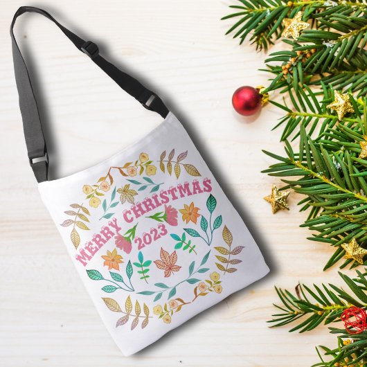 PERSONALISIERTER MERRY CHRISTMAS 20XX TRAGETASCHEN MIT LANGEN TRÄGERN