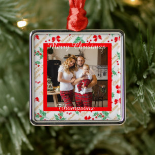 Personalisierter Metallfotoschmuck Ornament Aus Metall
