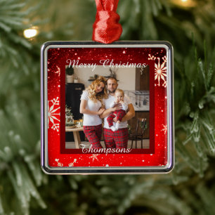 Personalisierter Metallfotoschmuck Ornament Aus Metall