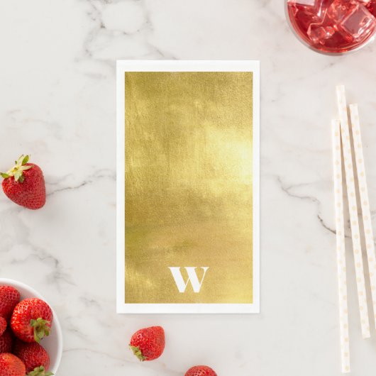 Personalisierter Metallic Gold Monogram Holiday Serviette (Beispiel)