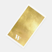 Personalisierter Metallic Gold Monogram Holiday Serviette (Ecke)