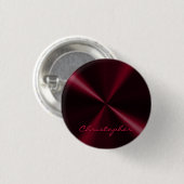 Personalisierter metallischer Look - Dunkelrot Button (Vorne & Hinten)