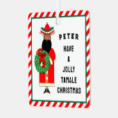 personalisierter mexikanischer Santa Ornament Aus Metall (Vorderseite links)