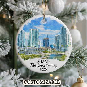 Personalisierter Miami-Schmuck, Benutzerdefiniert  Keramik Ornament