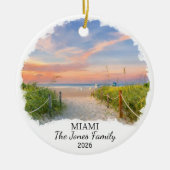 Personalisierter Miami-Schmuck, Benutzerdefinierte Keramik Ornament (Vorne)