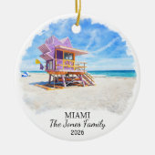 Personalisierter Miami-Schmuck, Individuelles Flor Keramik Ornament (Vorne)