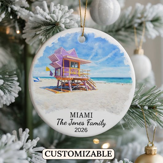 Personalisierter Miami-Schmuck, Individuelles Flor Keramik Ornament