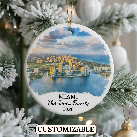 Personalisierter Miami-Schmuck, Individuelles Flor Keramik Ornament