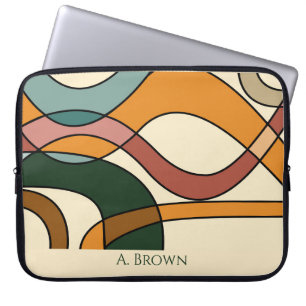 Personalisierter Mid-Century-Abstrakter Tech-Stil Laptopschutzhülle