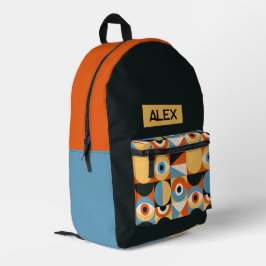 Personalisierter Mid-Century-Modern-Kindername Bedruckter Rucksack