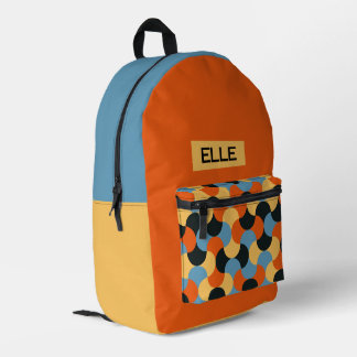 Personalisierter Mid-Century-Modern-Kindername Bedruckter Rucksack