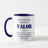 Personalisierter MIGHTY MAN OF VALOR Vatertag Tasse (Links)