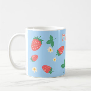 Personalisierter Mini-Erdbeeren-Blüten-Tasse Kaffeetasse