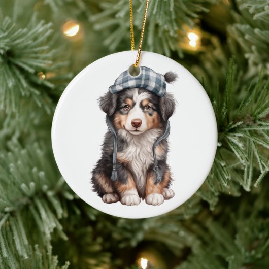 Personalisierter Miniaturhund Keramik Ornament (Baum)