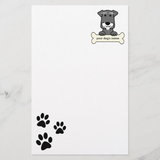 Personalisierter MiniaturSchnauzer Briefpapier (Vorderseite)