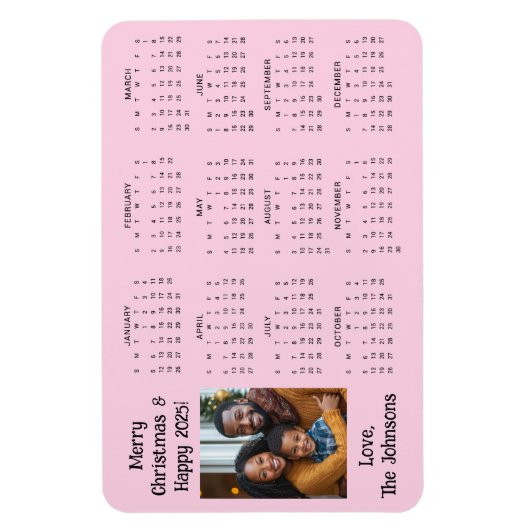 Personalisierter Minikalender | Foto Magnet (Vertikal)