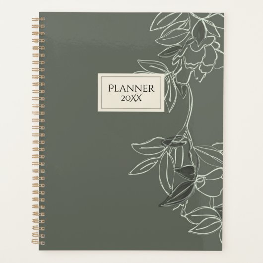 Personalisierter minimaler Blumenplaner 20XX Planer (Vorderseite)