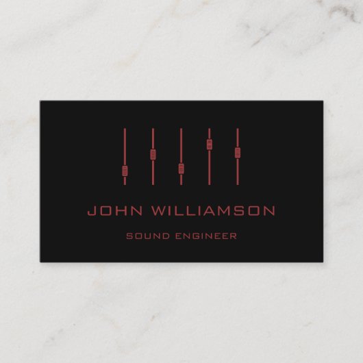 Personalisierter minimaler Sound Engineer Engineer Visitenkarte (Vorderseite)