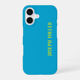 Personalisierter Minimalist, Elegantes Blau und Ge iPhone 16 Hülle
