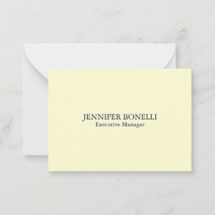 Personalisierter Minimalist Name in Cremefarbe Mitteilungskarte