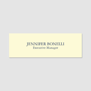 Personalisierter Minimalist Name in Cremefarbe Namensschild