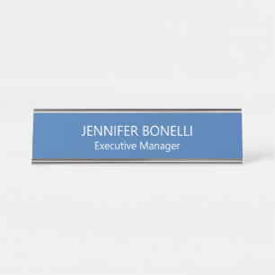 Personalisierter minimalistischer blauer Name hinz Schreibtischnamensplakette