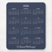 personalisierter Minimalistischer Blaukalender der Mousepad (Vorne)
