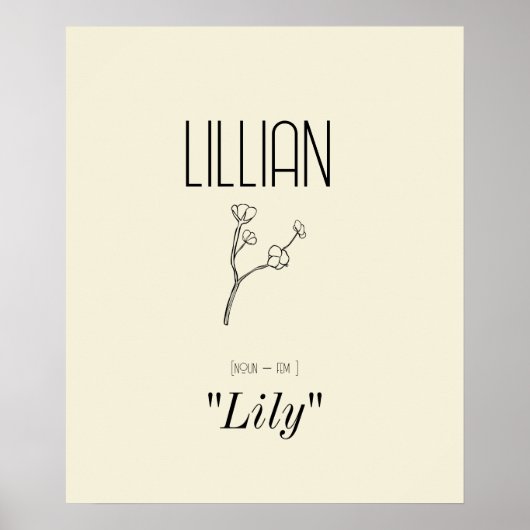 Personalisierter Minimalistischer Blumenstrauch Poster (Vorne)