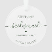 Personalisierter Minimalistischer Bridesmaid dunke Ornament (Rückseite)