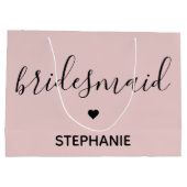 Personalisierter Minimalistischer Bridesmaid-Indiv Große Geschenktüte (Rückseite)