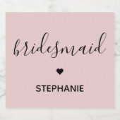 Personalisierter Minimalistischer Bridesmaid-Indiv Schaumweinetikett (Einzelnes Label)