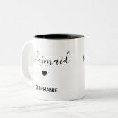 Personalisierter Minimalistischer Bridesmaid-Indiv Zweifarbige Tasse (Vorderseite Links)