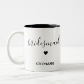 Personalisierter Minimalistischer Bridesmaid-Indiv Zweifarbige Tasse (Links)