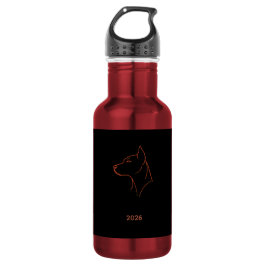 Personalisierter minimalistischer Dobermann-Linien Edelstahlflasche