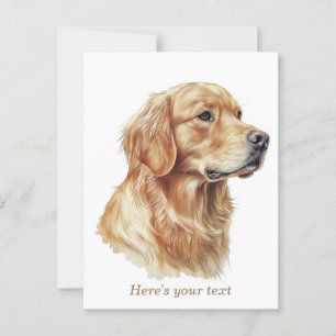 Personalisierter minimalistischer Golden Retriever Postkarte