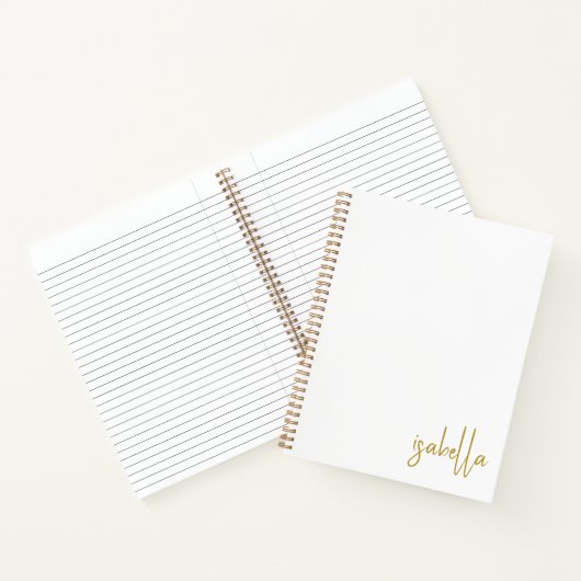 Personalisierter Minimalistischer Goldene Skriptna Notizblock (Innenseite)