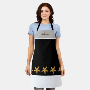 Personalisierter Minimalistischer Grauer/Schwarz/W Schürze