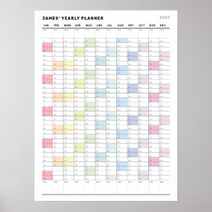Personalisierter minimalistischer Jahresplaner Pos Poster