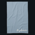 Personalisierter Minimalistischer Kalligraphiename Geschirrtuch<br><div class="desc">Personalisierte Minimalistische Kalligraphie Name in Blue Kittuch</div>