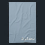 Personalisierter Minimalistischer Kalligraphiename Geschirrtuch<br><div class="desc">Personalisierte Minimalistische Kalligraphie Name in Blue Kittuch</div>