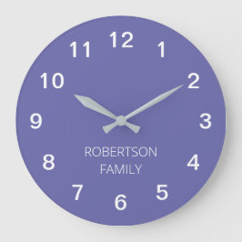 Personalisierter Minimalistischer Lavendel Lila Wa Große Wanduhr