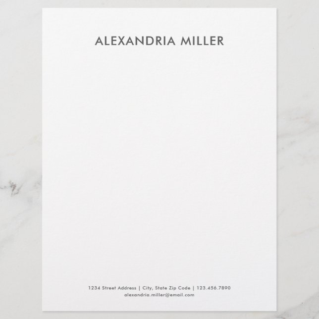 Personalisierter Minimalistischer Letterhead Briefbogen (Vorderseite)